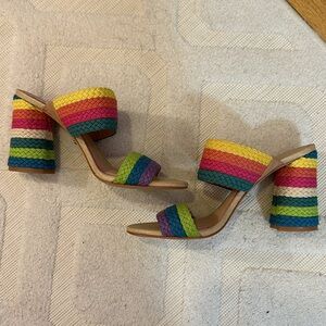 Rainbow color Gianni Bini sandal heels